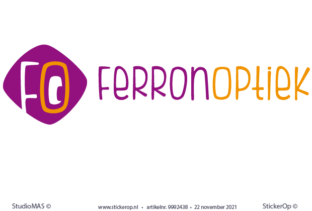 -raamrsticker logo - Ferron Optiek - 2 kleuren