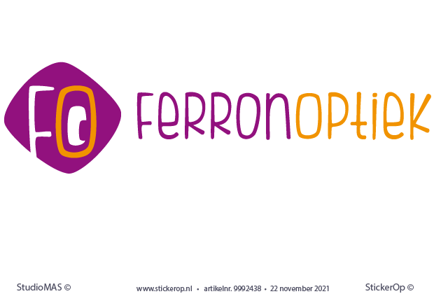 Raamstickers logo - Ferron Optiek - 2 kleuren -raamrsticker logo - Ferron Optiek - 2 kleuren