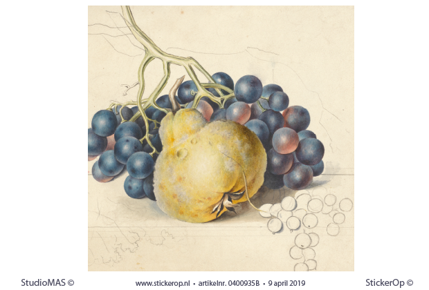 met druiven en een peer-Georgius Jacobus Johannes van Os-vierkant