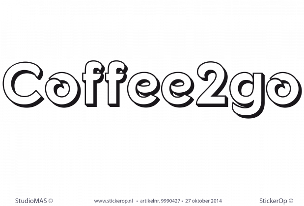 Coffee2go muursticker zakelijk coffee2go