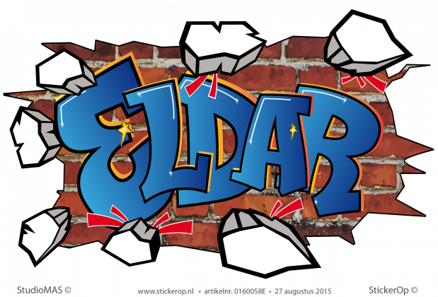 Muursticker graffiti type G - Eldar muursticker graffiti Eldar baksteen