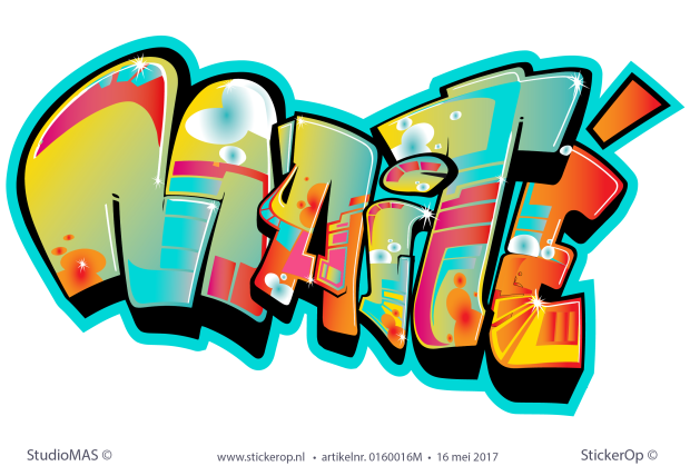 Muursticker graffiti - Maité Muursticker graffiti Mait