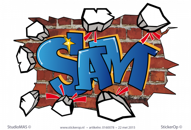 muursticker graffiti Sam