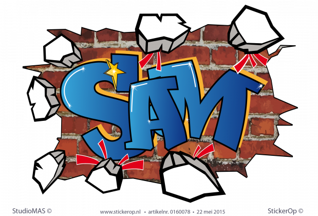 Muursticker graffiti type G - Sam muursticker graffiti Sam