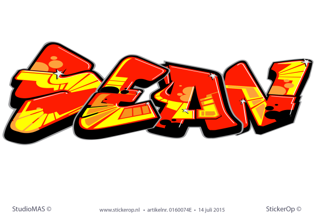 Muursticker graffiti type A - Sean muursticker graffiti type-A Sean
