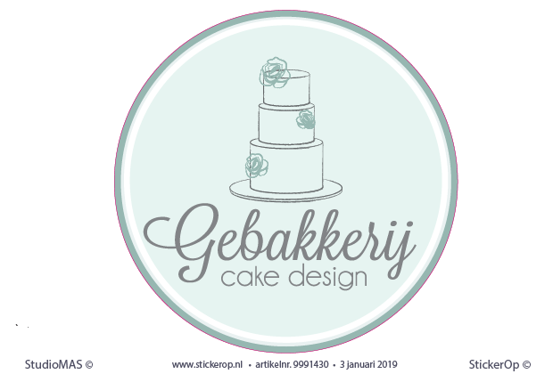 muursticker zakelijk logo - Gebakkerij cake design