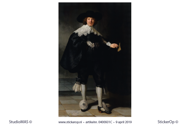 Portret Marten Soolmans - originele uitsnede - Rembrandt van Rijn Marten Soolmans-Rembrandt van Rijn-origineel