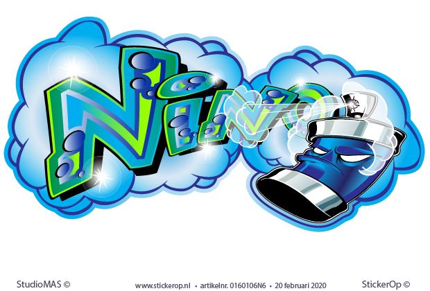 graffiti naamsticker Nino