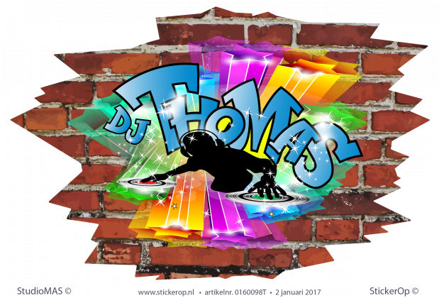 muursticker graffiti DJ-Thomas