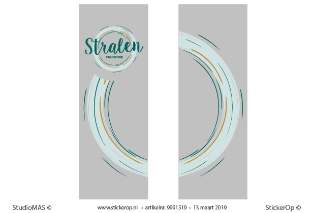 Raamstickers zakelijk logo - Stralen Yoga Centrum - 2 stuks 64,8 x 184 cm - incl. opmaak raamstickers zakelijk logo - Stralen yoga centrum