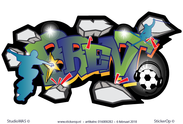 Muurstickers graffiti - sportieve Brent