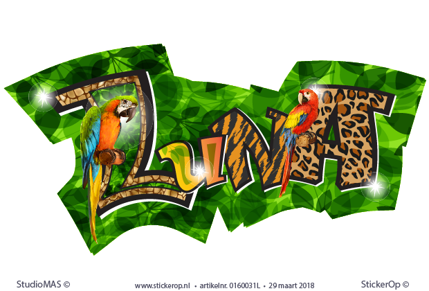 muursticker graffiti type jungle Luna