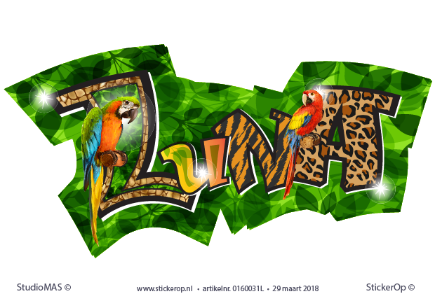 Muurstickers graffiti thema jungle - Luna muursticker graffiti type jungle Luna