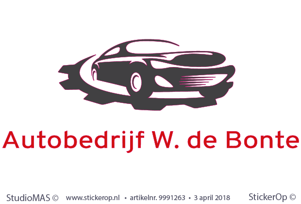 Muurstickers zakelijke gebruik - logo Autobedrijf W. de Bonte zakelijk gebruik - logo Autobedrijf W de Bonte
