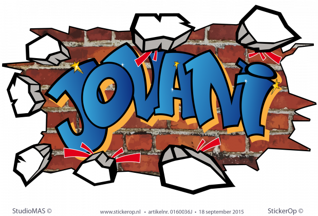 Muursticker graffiti type G - Jovani muursticker graffiti Jovani