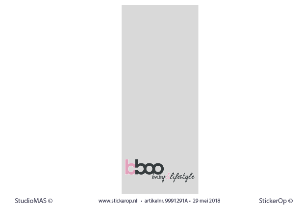 raamstickers zakelijk gebruik - logo B-BOO met zandstraalfolie