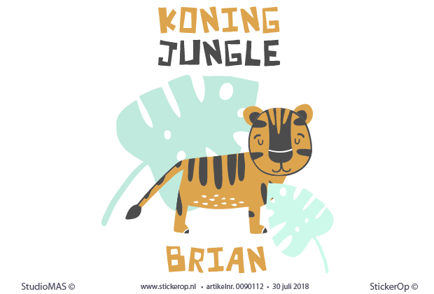 Muurstickers wilde dieren Koning Jungle Tijger