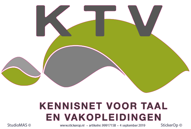 - Muursticker zakelijke toepassing - logo KTV Kennisnet voor Taal en Vakopleidingen
