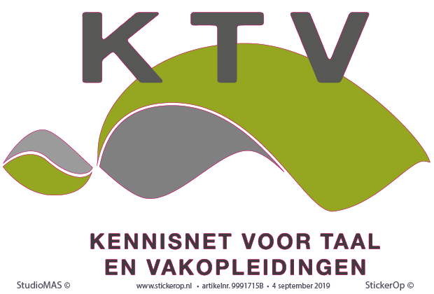 Muursticker zakelijke toepassing - Logo KTV Kennisnet voor Taal en Vakopleidingen - Muursticker zakelijke toepassing - logo KTV Kennisnet voor Taal en Vakopleidingen