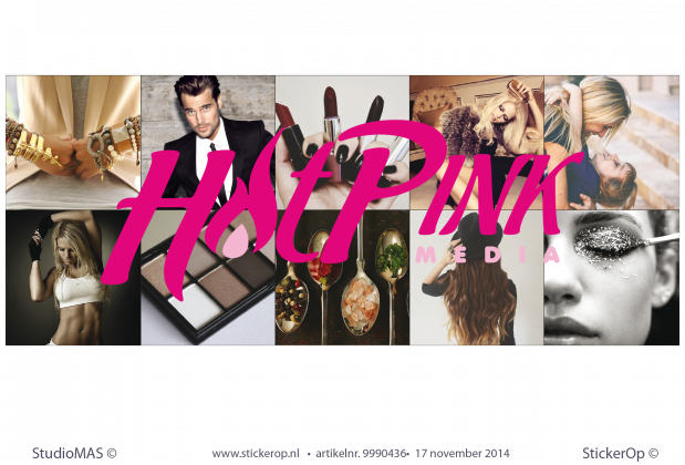 Hot Pink Media fotovergroting met logo muurstickers zakelijk fotovergroting met logo