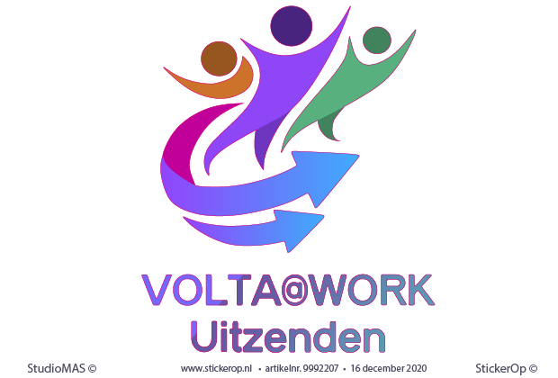 -muursticker van eigen logo -Volta Work uitzenden