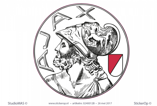 Muursticker voetbal - oud logo AJAX