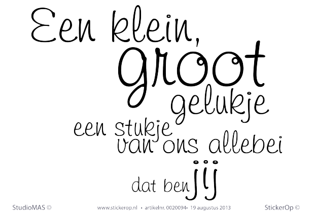 Muurstickers thema muursticker tekst kinderkamer een klein groot gelukje