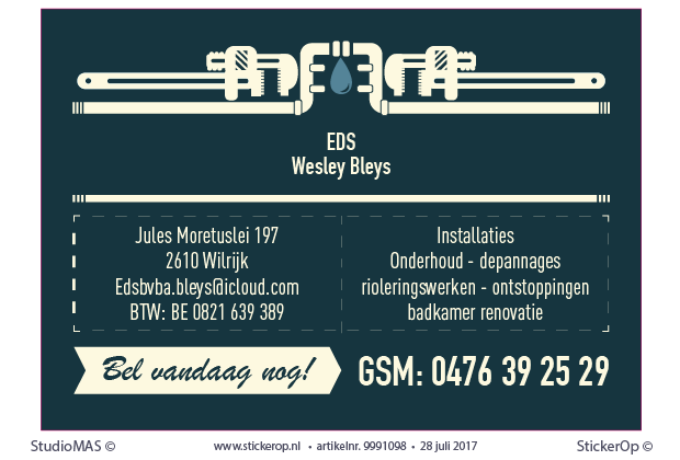 Muurstickers zakelijk logo - EDS bvba Muursticker zakelijk logo - EDS bvba