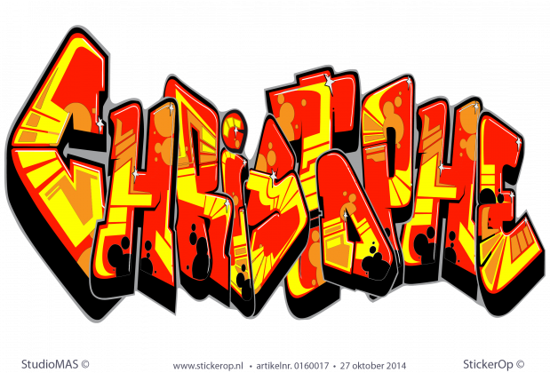 Graffiti Christophe muursticker graffiti Christophe