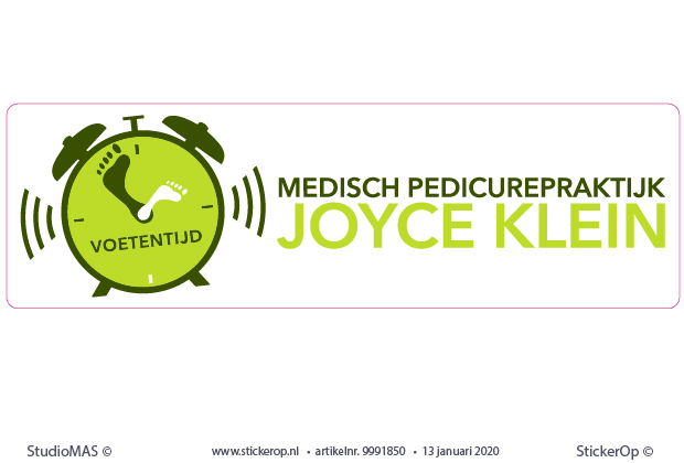 muursticker van eigen logo - Joyce Klein medische pedicurepraktijk