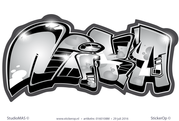 Muursticker graffiti - Mika muursticker graffiti Mika