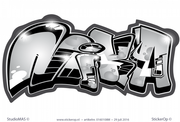Muursticker graffiti - Mika muursticker graffiti Mika