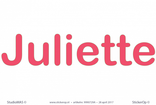 Muursticker eigen naam - Juliette Muursticker van eigen plaatje Juliette