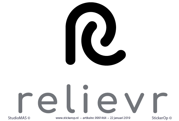Raam-, muur-, deursticker zakelijk logo - RelievR zakelijk logo - RelievR