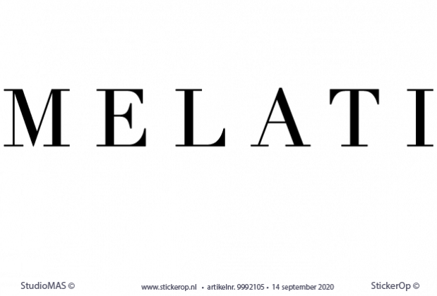 Muur-, deur-, raamsticker van zakelijk logo - Melati - muursticker zakelijk logo - Melati