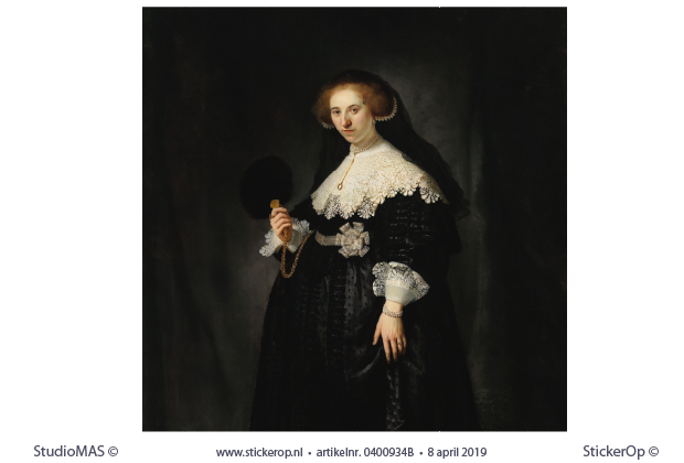 Portret Oopjen Coppit - vierkant uitsnede - Rembrandt van Rijn Oopjen Coppit-Rembrandt van Rijn-vierkant