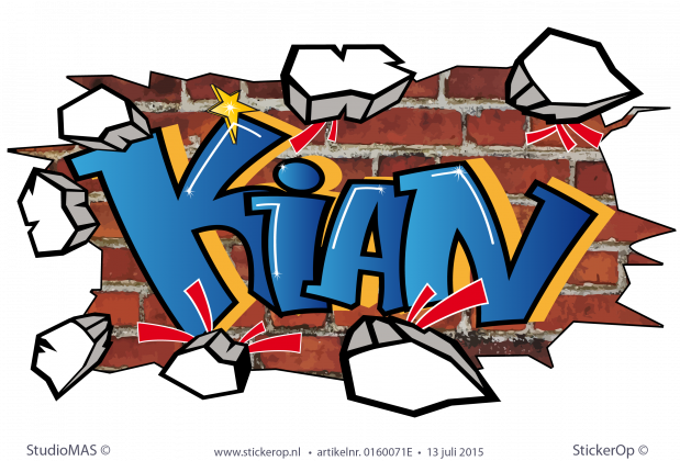 Muursticker graffiti type G - Kian muursticker graffiti Kian