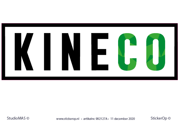 Muursticker van zakelijk woordmerk - Kineco -woordmerk - Kine Co