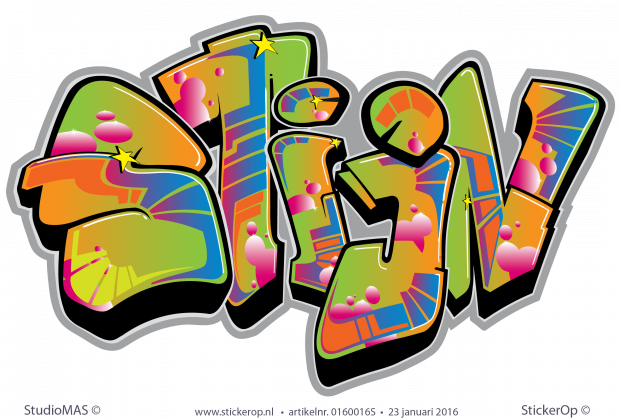 Muursticker graffiti type A - Stijn muursticker graffiti type A Stijn
